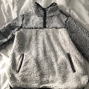 Thread and Supply Grey 1/4 Zip Sherpa